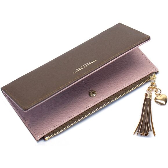 Women's Slim Card Holder Wallet with Coin Purse and Tassels for Ladies - Picture 8 of 8